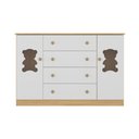 Ver imagem 7 de Cômoda Infantil 125cm 2 Portas com Vidro e 4 Gavetas Teddy Multimóveis Mp4490 Madeirado/branco