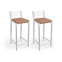 Ver imagem 1 de Kit 2 Banquetas Sala Jantar Gênova 1B705CR 2 Un Cromado/Linho Capuccino - Kappesberg