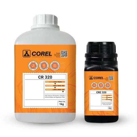 Kit Resina Epóxi e Endurecedor Cr 320 de Baixa Viscosidade e Alta Espessura (1 Kg + 250 G)
