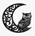 Ver imagem 1 de Lua com Coruja:preto