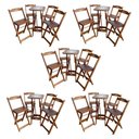 Ver imagem 1 de Kit 5 Conjuntos Bistrô Mesa com 4 Banquetas Dobráveis de Madeira Personalizada Hei - Imbuia Marrom