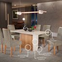 Ver imagem 5 de Mesa Jantar Largha 80,5cm x 90 cm Vidro Cris Branco/Mel/Off White