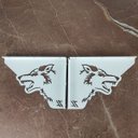 Ver imagem 6 de Par Mãos Francesas Ornamentada Lobo Branco Aço 20cm Industrial Zarg