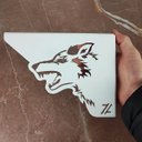 Ver imagem 5 de Par Mãos Francesas Ornamentada Lobo Branco Aço 20cm Industrial Zarg