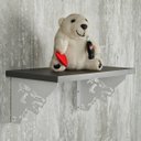 Ver imagem 2 de Par Mãos Francesas Ornamentada Lobo Branco Aço 20cm Industrial Zarg
