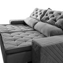 Ver imagem 4 de Sofá Retrátil e Reclinável 2,30m Essence Velusoft Cinza Cama Inbox