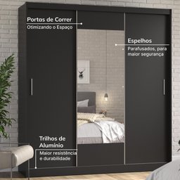 Guarda-Roupa Casal com Espelho 3 Portas de Correr Muriqui Maxx CabeCasa MadeiraMadeira - 12