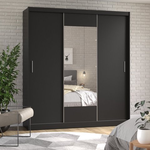 Guarda-Roupa Casal com Espelho 3 Portas de Correr Muriqui Maxx CabeCasa MadeiraOriginals