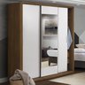Guarda-Roupa Casal com Espelho 3 Portas de Correr Muriqui Maxx CabeCasa MadeiraOriginals - 1