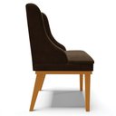 Ver mais imagens de Poltrona Decorativa Base Fixa de Madeira Firenze Suede Marrom/Castanho - Gran Belo