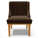 Ver imagem 6 de Poltrona Decorativa Base Fixa de Madeira Firenze Suede Marrom/Castanho - Gran Belo