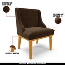 Ver imagem 4 de Poltrona Decorativa Base Fixa de Madeira Firenze Suede Marrom/Castanho - Gran Belo