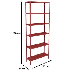 Estante Aço 6 Prateleiras Livros Cozinha Quarto Eaf013 Vermelho - 2
