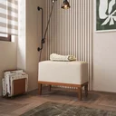 Ver imagem 1 de Puff em Linho Pés em Madeira Boreal CabeCasa MadeiraOriginals