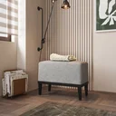 Ver imagem 1 de Puff em Linho Pés em Madeira Boreal CabeCasa MadeiraOriginals