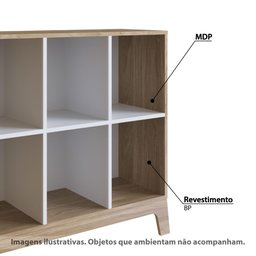 Estante Infantil 06 Nichos 93,5cm Linha Favo de Mel Fm008 Completa Móveis - Branco/itapuã - 2 Estante Infantil 06 Nichos 93,5cm Linha Favo de Mel Fm008 Completa Móveis - Branco/itapuã - 2