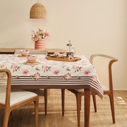 Toalha de Mesa Quadrada Lepper Luana 1,40x1,40m - Estampada - 1