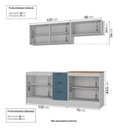 Ver imagem 5 de Cozinha Compacta Planejada 4 Peças 2 Aéreos 2 Balcões Soho CabeCasa MadeiraOriginals Azul/Branco