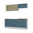 Ver imagem 2 de Cozinha Compacta Planejada 4 Peças 2 Aéreos 2 Balcões Soho CabeCasa MadeiraOriginals Azul/Branco