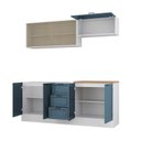 Ver imagem 3 de Cozinha Compacta Planejada 4 Peças 2 Aéreos 2 Balcões Soho CabeCasa MadeiraOriginals Azul/Branco