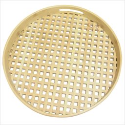 Bandeja de Bambu Vazada Redonda Grande 35cm Ecoa Natural - 13