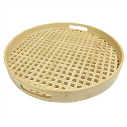 Bandeja de Bambu Vazada Redonda Grande 35cm Ecoa Natural - 7