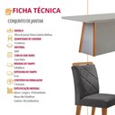 Ver imagem 6 de Mesa de Jantar Diane e 4 Cadeiras Melissa Moderna Mo... Veludo Grafite/off /nat/serig. Off com Vidro