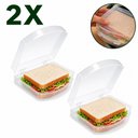 Ver imagem 1 de Kit 2 Porta Lanche Sanduiche Lancheira Transparente Sanduicheira Portatil com Trava Bpa Free Pote Al