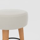 Ver imagem 2 de Banqueta Média Cozinha 60cm Estofada Off-white Madeira Maciça Urban