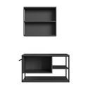 Ver imagem 3 de Conjunto Suspenso Banheiro Gabinete Espelheira 80cm Grafite P1013