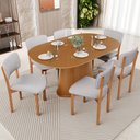 Ver imagem 2 de Kit 06 Cadeiras para Sala de Jantar Cozinha Living Estofada Dara L02 Linho Cinza - Lyam Decor