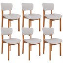 Ver imagem 1 de Kit 06 Cadeiras para Sala de Jantar Cozinha Living Estofada Dara L02 Linho Cinza - Lyam Decor