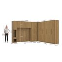 Ver mais imagens de Quarto Modulado Adapt 14 Portas 7 Gavetas MDP 690cm Nogueira