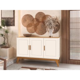 Buffet Aparador Organizador Sierra 3 Portas 130cm:off/cedro - 2