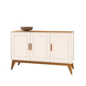 Buffet Aparador Organizador Sierra 3 Portas 130cm:off/cedro