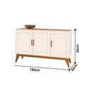 Ver imagem 3 de Buffet Aparador Organizador Sierra 3 Portas 130cm:off/cedro