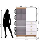 Ver imagem 4 de Cômoda Roupeiro Cristal 4 Gavetas MDP Puxador Concha Branco Vila Rica