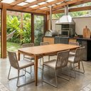 Ver imagem 4 de Mesa de Jantar 160cm 6 Lugares Madeira Maciça Zinola