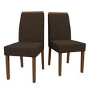 Ver imagem 1 de Conjunto Com 2 Cadeiras Para Sala de Jantar Isis Amendoa Veludo Café LO02 New Ceval 13034/329 - AMEN