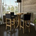 Ver imagem 2 de Banqueta Alta em Madeira Maciça Londres Preto/Amendôa