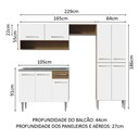 Ver imagem 4 de Armário de Cozinha Compacta 229cm com Pia Rustic/Branco Emilly Madesa 10