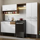 Ver imagem 1 de Armário de Cozinha Compacta 229cm com Pia Rustic/Branco Emilly Madesa 10