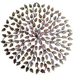 Mandala Folhada Envelhecida em Ferro 1.20 M Rústica:envelhecido - 1