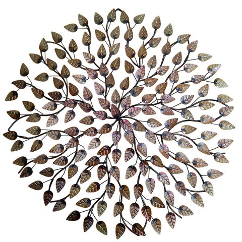 Mandala Folhada Envelhecida em Ferro 1.20 M Rústica:envelhecido
