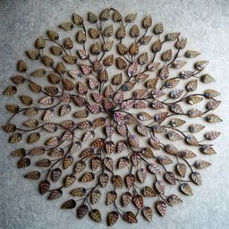 Mandala Folhada Envelhecida em Ferro 1.20 M Rústica:envelhecido - 2