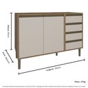 Ver imagem 3 de Módulo Inferior 02 Portas 04 Gavetas 120cm Cozinha Vitoria - Carvalho/offwhite
