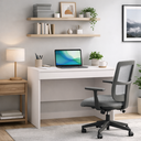 Ver imagem 4 de Escrivaninha Mesa com Gaveta MDF Altezza Belmax:Branco