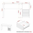 Ver imagem 3 de Escrivaninha/Mesa Escritório 135,8cm 2 Gavetas e Nicho Multimóveis CR25262 Branco
