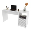 Ver imagem 1 de Escrivaninha/Mesa Escritório 135,8cm 2 Gavetas e Nicho Multimóveis CR25262 Branco