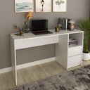 Ver imagem 2 de Escrivaninha/Mesa Escritório 135,8cm 2 Gavetas e Nicho Multimóveis CR25262 Branco